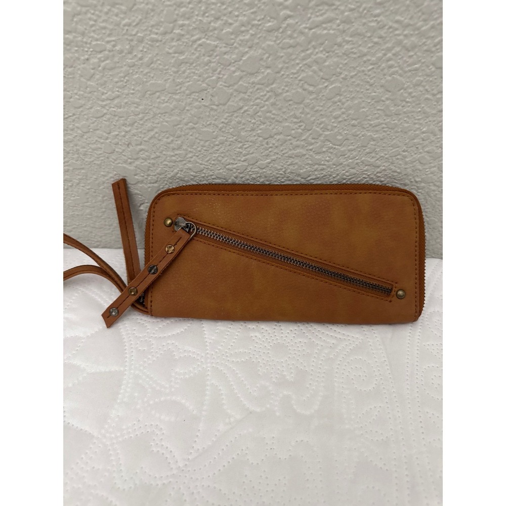 Free People Brown Distressed Vegan Wallet